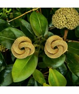 Vintage Gold Tone Knot Clip On Earrings - €33,59 EUR