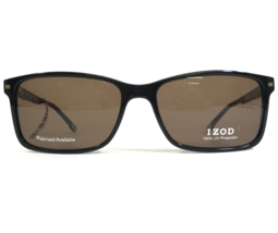 IZOD Sonnenbrille IZ 781 Schwarz Rechteckig Rahmen Mit Braune Linsen 59-17-145 - £35.36 GBP