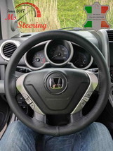  Leather Steering Wheel Cover For Fiat Panda Van Black Seam - £39.30 GBP