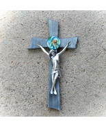 Wooden Wall Cross Crucifix with silver Corpus, Religious gifts, Church S... - $127.40 CAD+