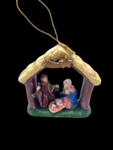 Nativity Christmas Ornament Vintage Ceramic Mold Painted 3D Mary Joseph ... - €14,96 EUR