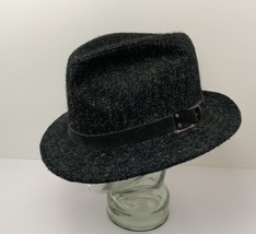 Vintage Jordache Fedora Hat Black Heather Mens XL Union Made USA Excellent - $31.14