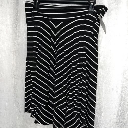 Motherhood Maternity Women's Skirt Black & White Striped Size Med