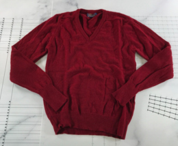 Vintage Pendleton Sweater Mens Medium Red V Neck Long Sleeve Pure Virgin Wool - £23.35 GBP
