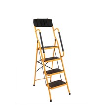 4 Steps Stool Ladder Foldable Safety Padded Handrails With Safety Handgr... - £102.56 GBP