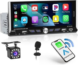 2024 6.9&quot; Screen 1 Din Car Stereo Wireless CarPlay Android Auto BT USB C Camera - £111.35 GBP