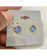8mm Resin Stud Earrings with Glitter  - £7.89 GBP