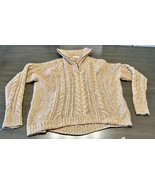 Madewell Sweater Rosebriar Cableknit Half-Zip Women&#39;s Medium Wool Silk B... - £35.92 GBP