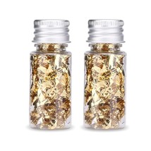 2Pcs Edible Gold Leaf, Gold Leaf Sheets Edible Edible Gold Flakes For Ca... - £11.82 GBP