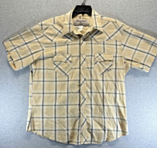 Wrancher Wrangler Yellow Green Stripe Double Pocket Shirt Size XL Pearl Snap (X1 - £11.87 GBP