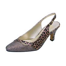  FLORAL Anna Women Wide Width Pointed Toe Leopard Print Dress Slingback  - $34.95