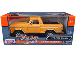 1978 Ford Bronco Custom Open Top Yellow w Timeless Legends Series 1/24 Diecast C - £29.60 GBP