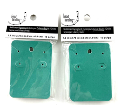 Bead Landing Necklace and Earring Cards Green Blue  - £9.86 GBP