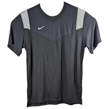 Sports Practice Stretchy Nike Shirt Mens Large Gray Gym Workout Training Top - £36.23 GBP