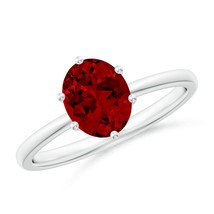 ANGARA Lab-Grown Ct 1.25 Oval Ruby Solitaire Engagement Ring in 14K Solid Gold - £698.49 GBP