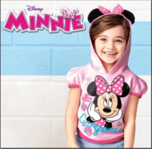 Minnie Mouse Kids Short Sleeve Hooded Sweatshirt - £19.29 GBP