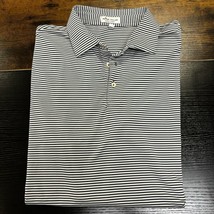 Peter Millar Summer Comfort Polo Men&#39;s XL Short Sleeve Striped Stretch Navy - $26.99