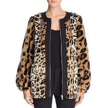 Donna Karan New York Leopard Print Faux Fur Jacket, Size Large - £193.88 GBP