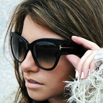 Gafas Sol Diseñador Mujer Anteojos Femeninos Negro Gradiente Gran Tamaño - £10.13 GBP