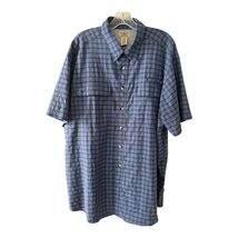 L.L.Bean Men’s CoolMax Short-Sleeve Fishing Shirt XL Regular – Blue Plai... - $19.80