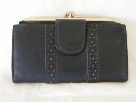 Leather checkbook wallet clutch wallet with removable checkbook cover - £7.95 GBP
