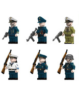 6Pcs WW2 German Navy Minifigures Obermaat U-boat Commander Gefreiter Mini Blocks - $429.11 MXN