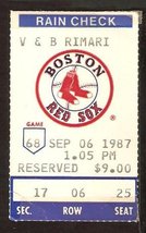 Cleveland Indians Boston Red Sox 1987 Ticket Wade Boggs Ellis Burks Snyder Table - $2.99