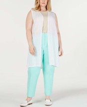 allbrand365 designer Womens Plus Size Pointelle Sweater Vest,Bright Whit... - £35.20 GBP
