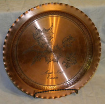 serving tray copper Canada Maple Leaf etched detail Fantasy brand - $25.00