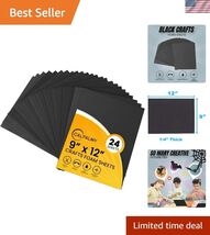 24 Ct Sheets Black EVA Cosplay Foam in 9” x 12’’ Sheets; High Density Th... - $36.58