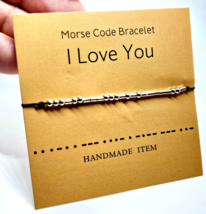 I Love You Bracelet Morse Code Secret Hidden Message Friendship Bracelet Gift - £2.91 GBP