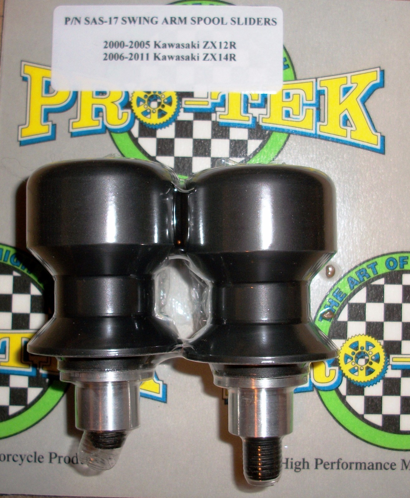 Swing Arm Spool Slider Kawasaki 2006 2007 2008 2009 2010 2011 Ninja ZX14 Black Item image 2