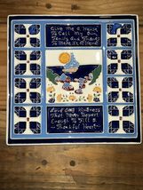 Handmade Inspirational Decorative Tile - 7.5" Blue White Home Family Fri... - $24.75
