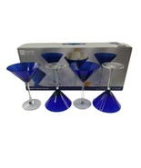 JCPenney Colin Cowie Cobalt Blue Cosmopolitan Martini Cocktail Glass Set... - $43.58