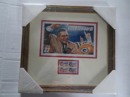Vince Lombardi Framed Stamp Inspired Print with Stamps 15 x 16 - £393.31 GBP