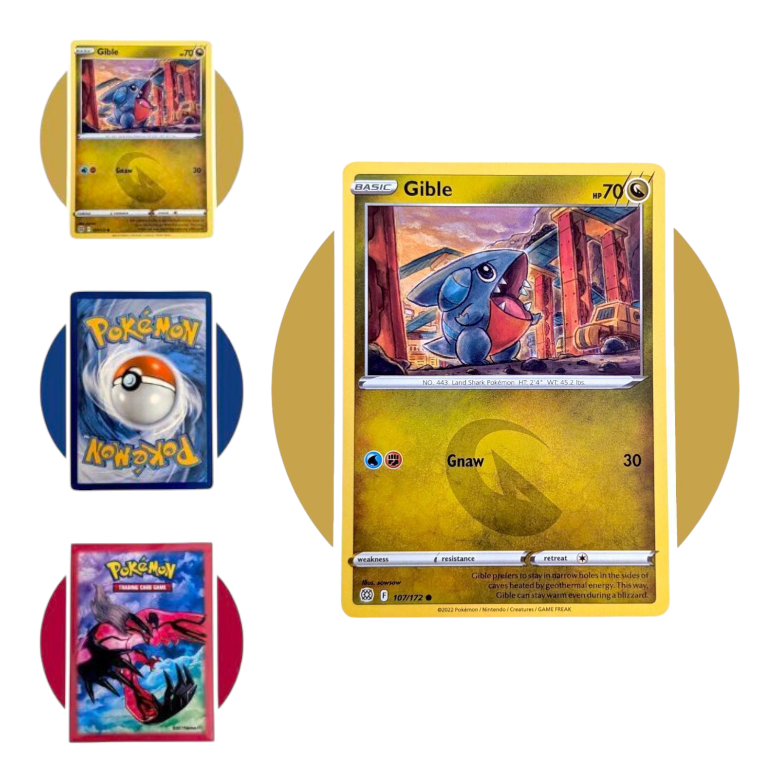 Brilliant Stars Pokemon Card (HH87): Gible 107/172 - $4.90