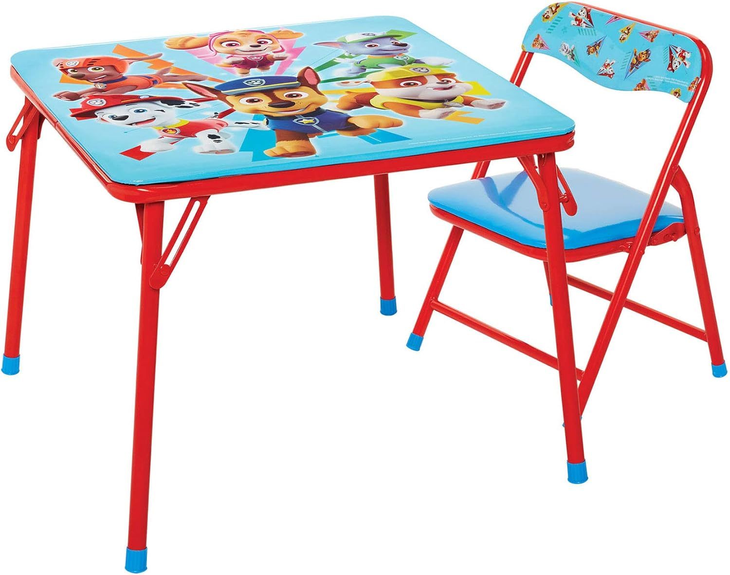 Primary image for NEW Kids Paw Patrol Jr Folding Table & Padded Chair Set metal red & blue 2-4 yrs