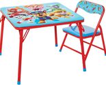 NEW Kids Paw Patrol Jr Folding Table &amp; Padded Chair Set metal red &amp; blue... - £29.85 GBP