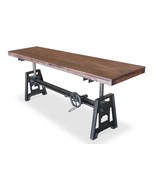 Industrial Dining Bench Seat - Cast Iron Base - Adjustable Height - Prov... - £1,945.11 GBP