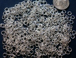 500pcs 4mm round silver plated open jump rings charm attachment 20 ga FP... - £3.07 GBP