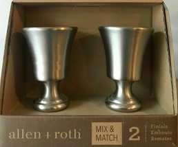 ALLEN + ROTH Curtain Rod Finials Brushed Pewter 0773157 2 Pack Set Mix &amp;... - $18.95
