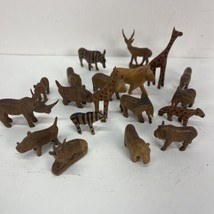 Vintage Mixed Lot Folk Art - Hand Carved Wooden Miniature Animals - $60.43