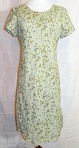 Ice Petite Dress A-Line Sheath Short Sleeve Chemise Light Green Floral size 8P - £14.88 GBP