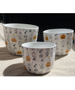Peanuts HALLOWEEN Snoopy Charlie Brown &amp; the Gang Ceramic Pots Planters ... - £58.66 GBP