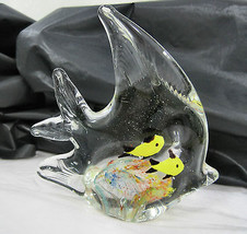 Ocean Fish Shaped Swimming Coral Reef Handmade Glass Paperweight Sun-catcher - £18.35 GBP