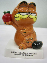 Garfield Cat Kitty Enesoo Apple Brownie Points  Ceramic Collectible Figurine  - £19.99 GBP
