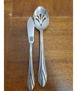 Hampton Silversmiths ROSE Stainless Glossy Silverware Serving Spoon Butt... - $256.71 MXN