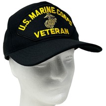 US Marine Corps Veteran Hat Black USMC Military USA Made Snapback Baseball Cap - £15.22 GBP