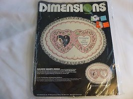 Needlepoint Dimensions Crewel Delicate Hearts Frame 13 X 10 New Kit 1985... - $8.91
