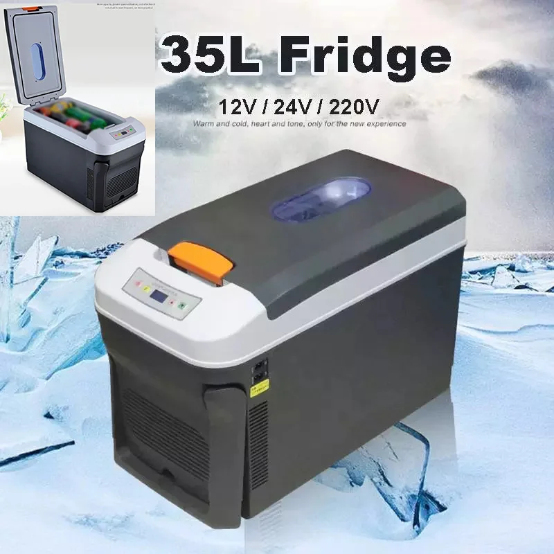 35L Mini Car Refrigerator With Freezer DC12/DC24V Outdoor And Home Dual Use - £307.94 GBP